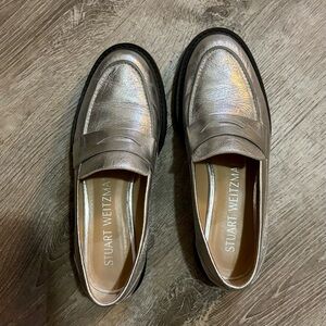 Metallic Leather Loafers from Stuart Weitzman
